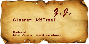 Glasner József névjegykártya